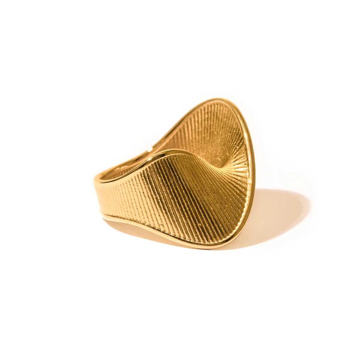 Sleek Gold Asymmetric Ring for Women - Elevate Your Western Look