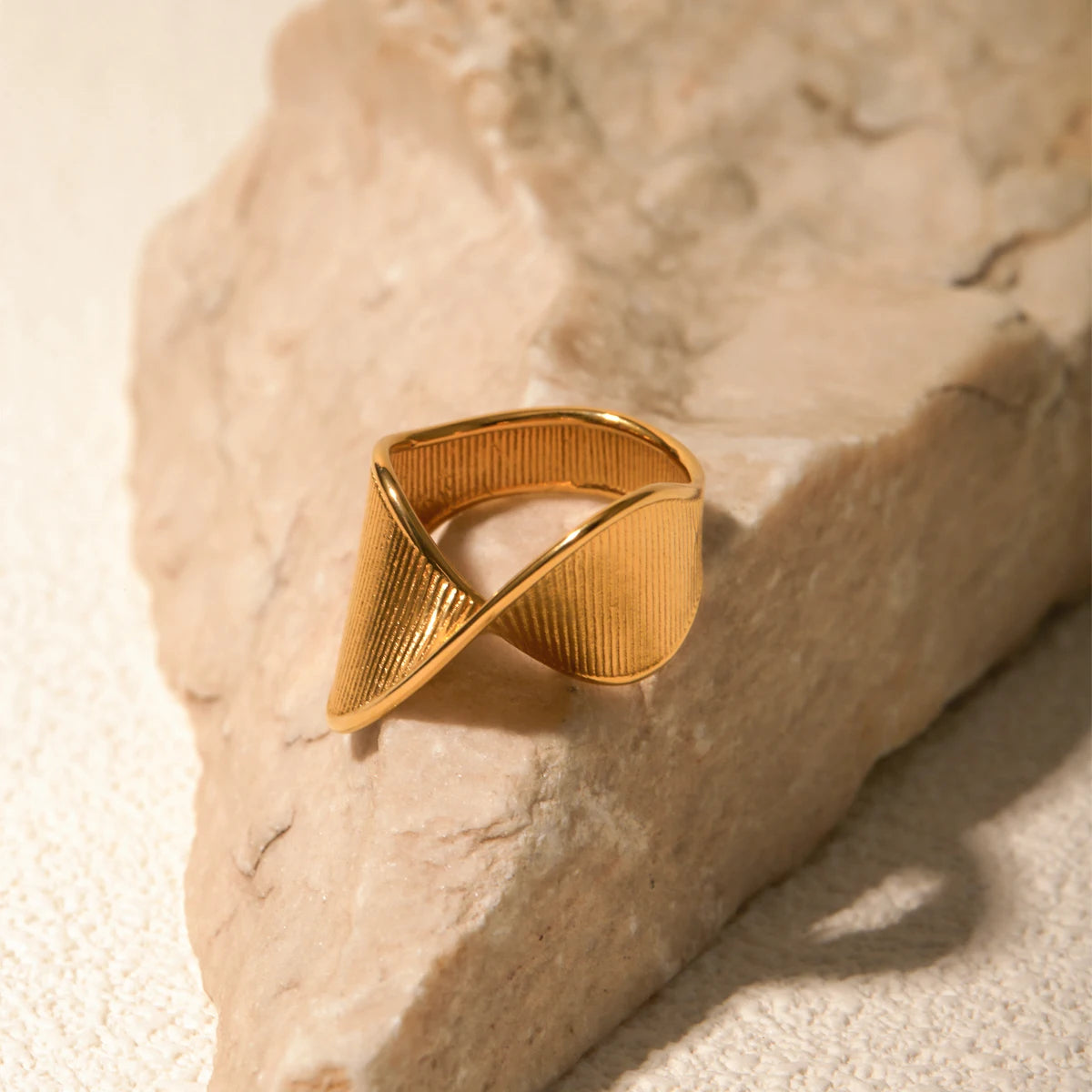 Sleek Gold Asymmetric Ring for Women - Elevate Your Western Look