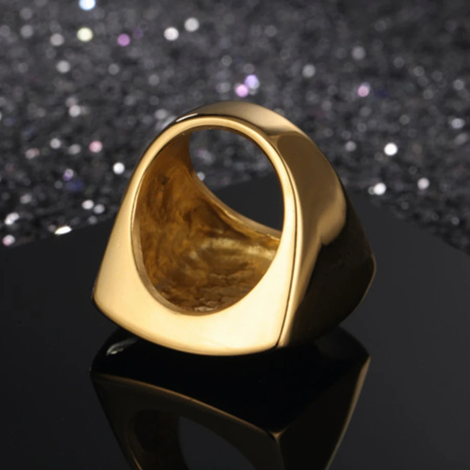 Chunky Gold Plated Square Ring – Luxe Modern Jewelry