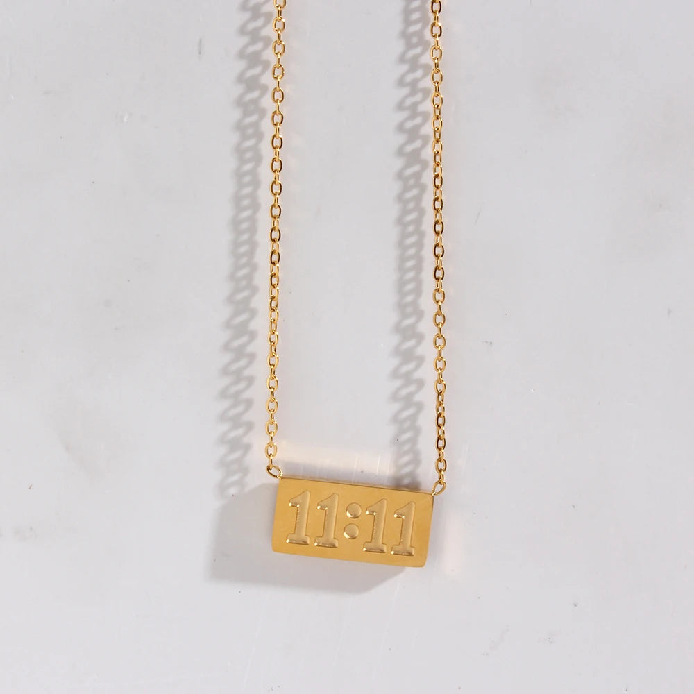 11:11 Rectangle Pendant Necklace