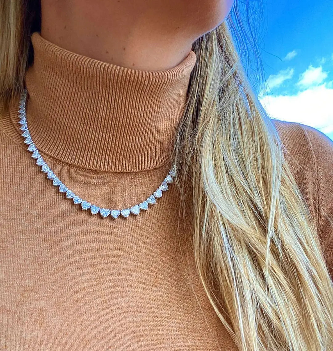 Heart Shape Stone Studded Choker