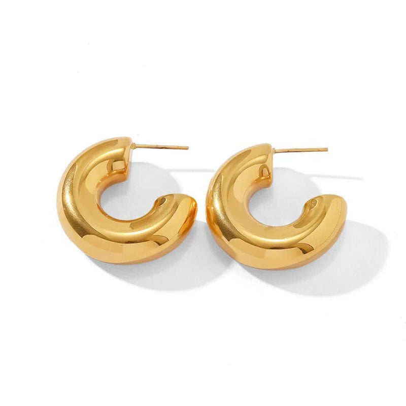 Chunky C Shape Hoop Earring