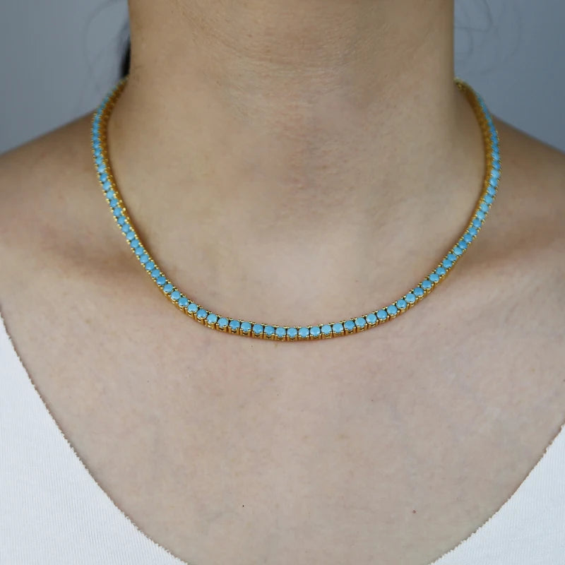 High-Quality Turquoise Stone Chain Necklace - RusHush