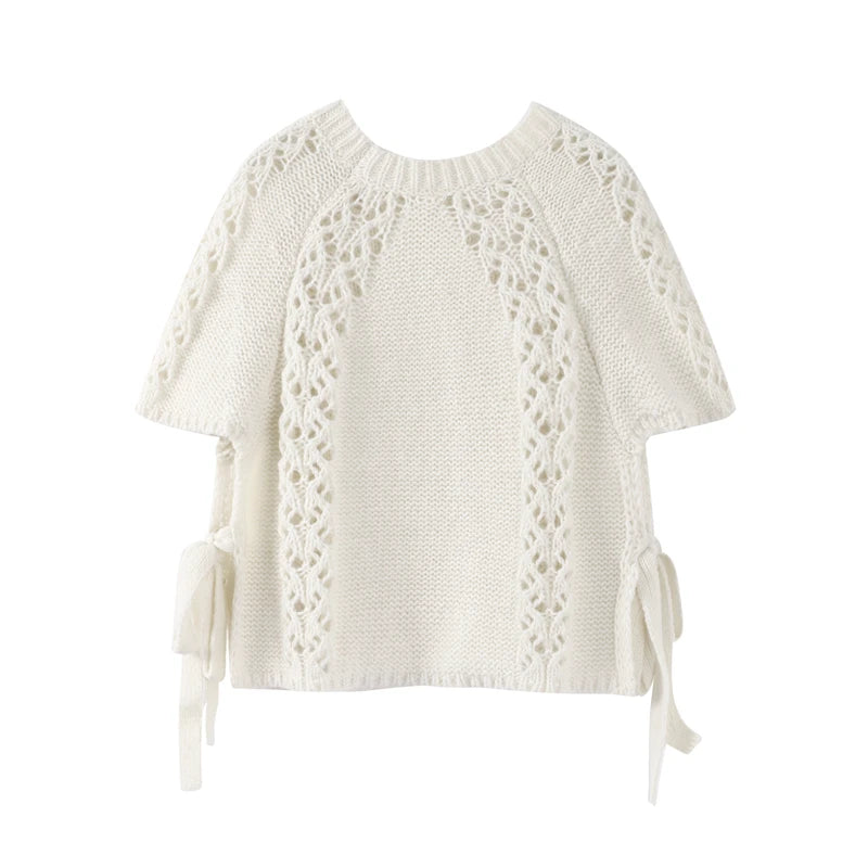 Cable Knit Sweater with Side Tie - Perfect for Western Summer Vibes