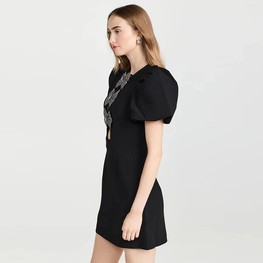 Black Neck Bow Dress