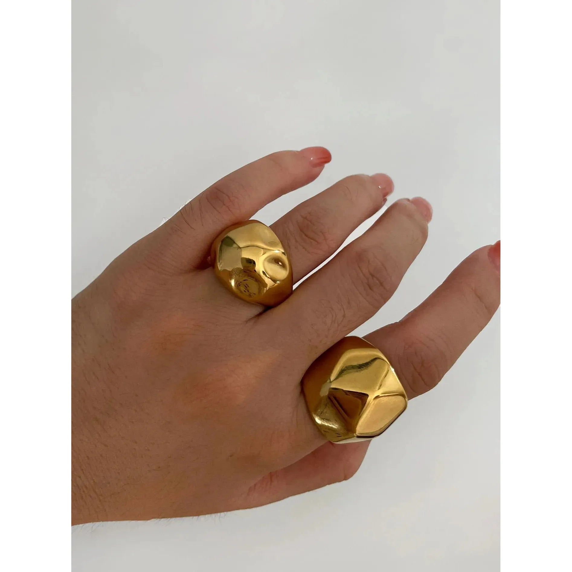 Geometric Sculpted Gold Ring - Modern Statement Jewelry