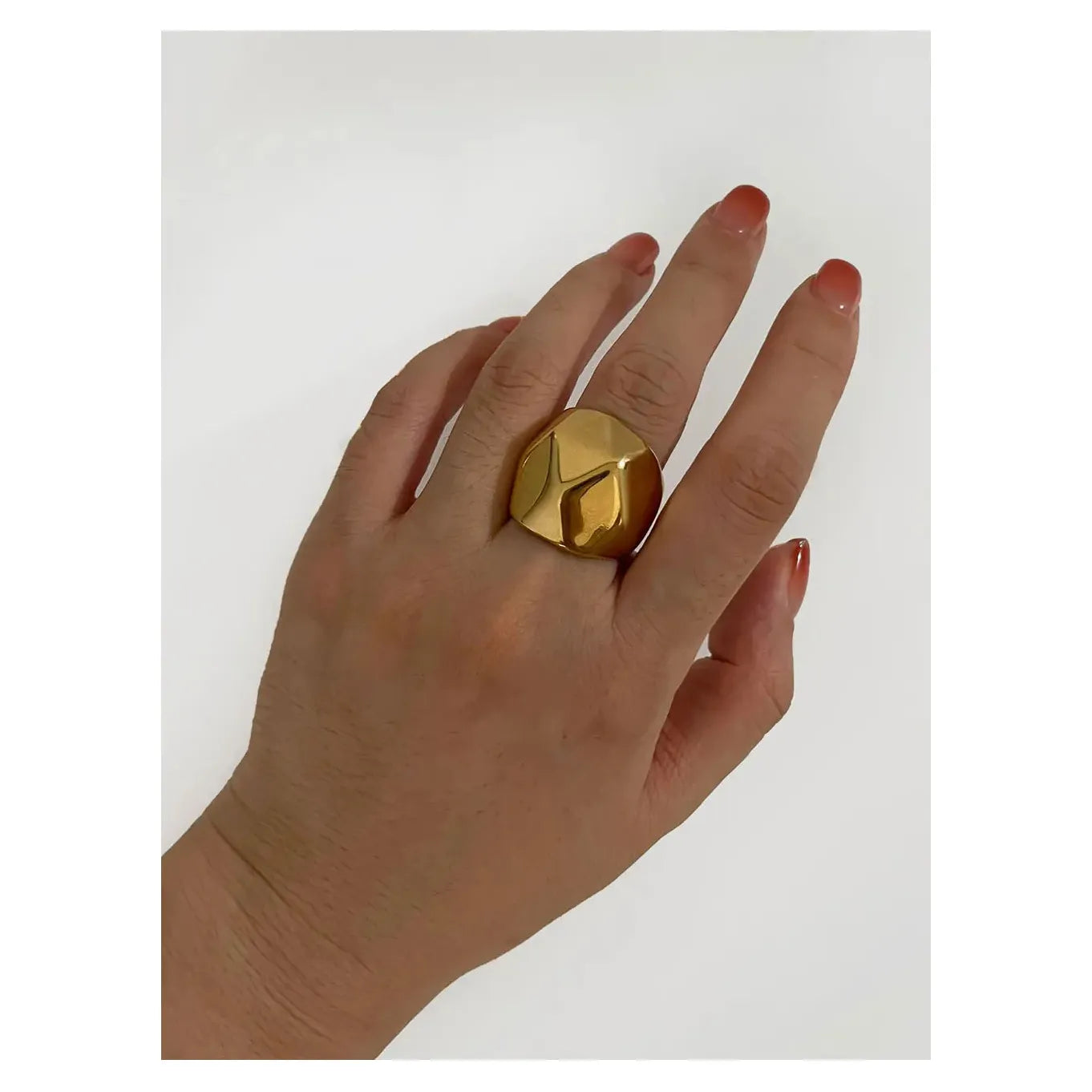 Geometric Sculpted Gold Ring - Modern Statement Jewelry