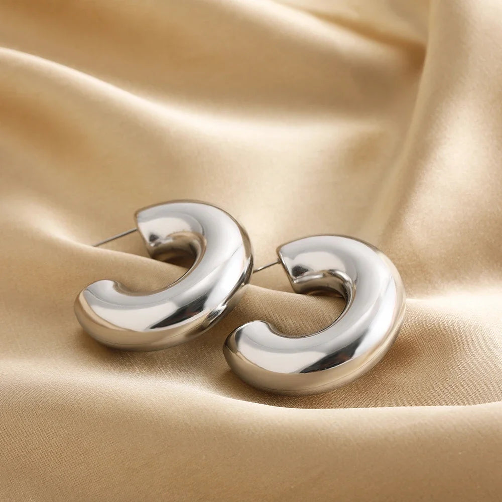 Chunky C Shape Hoop Earring