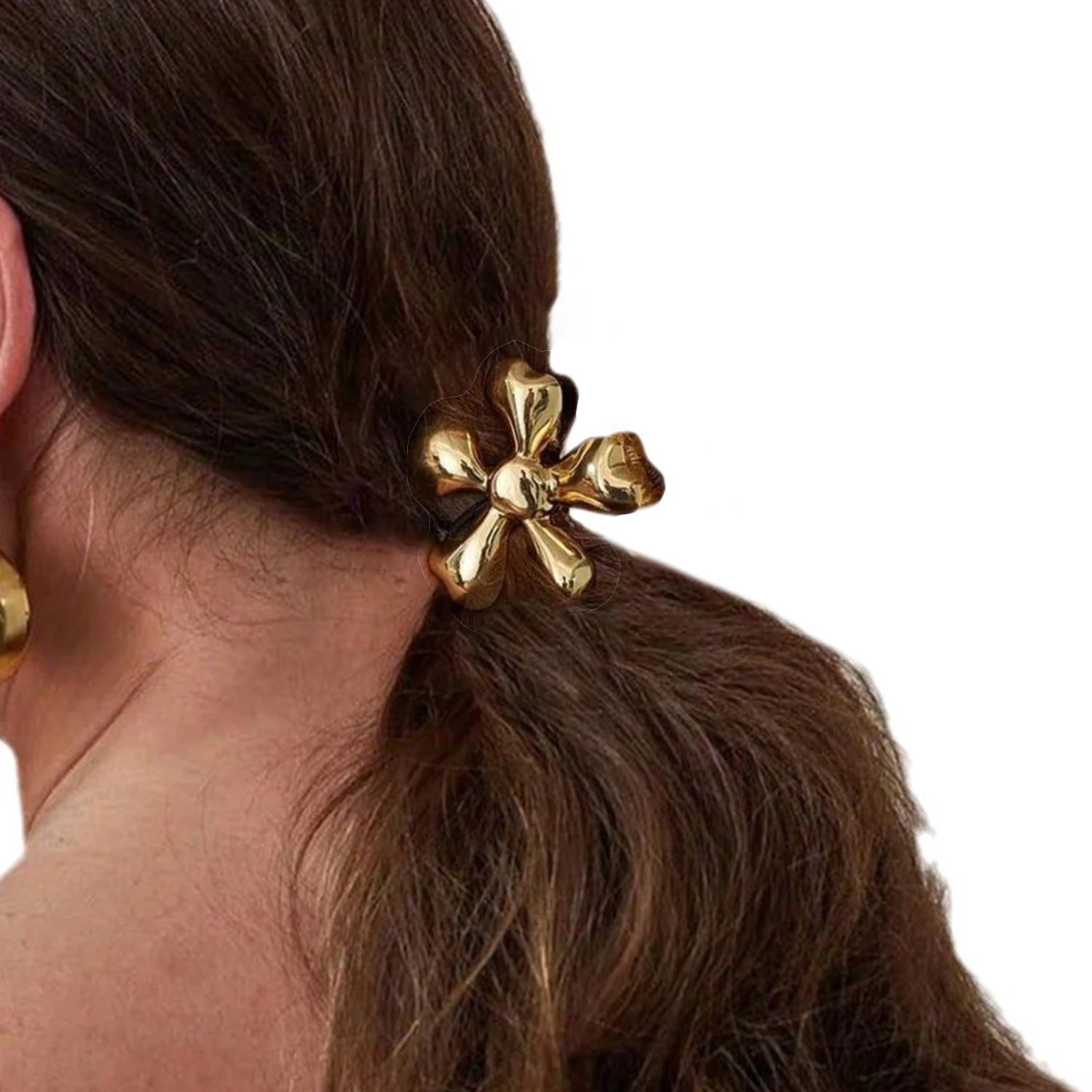 Elegant Gold Floral Hair Claws – Chic Blossom Hair Accessory