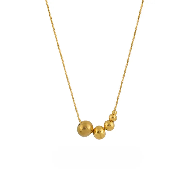 Gold Ball Beads Pendant Necklace