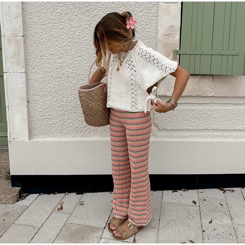 Cable Knit Sweater with Side Tie - Perfect for Western Summer Vibes