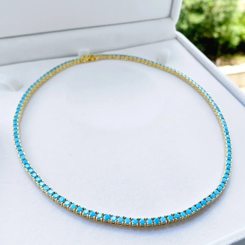 High-Quality Turquoise Stone Chain Necklace - RusHush