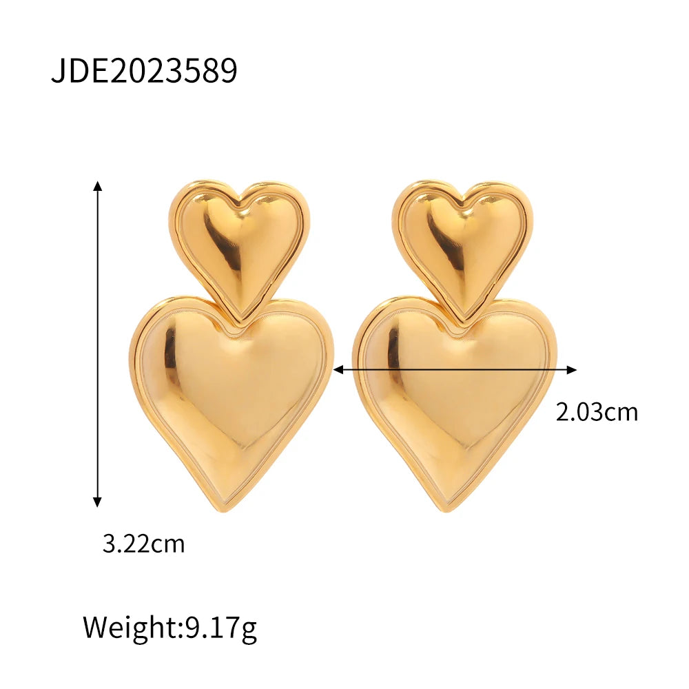 Double Heart Shaped Earrings