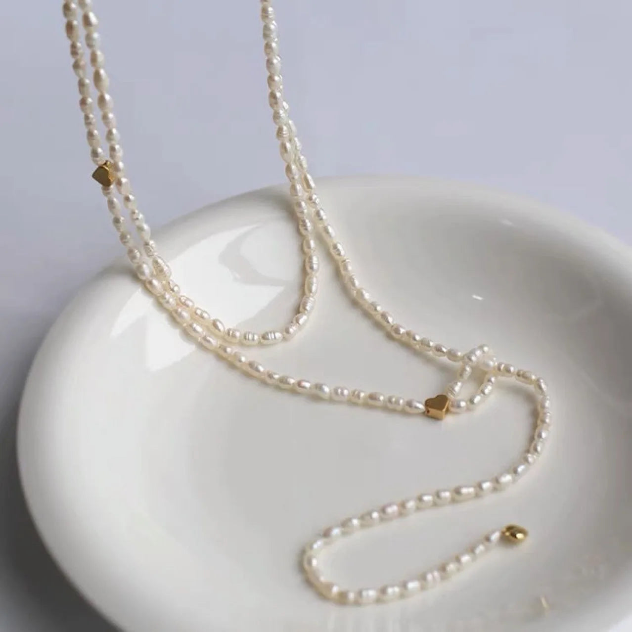 Long Freshwater Pearl Necklace with Rice Shaped Pearls - Elegant & Multi-Wear