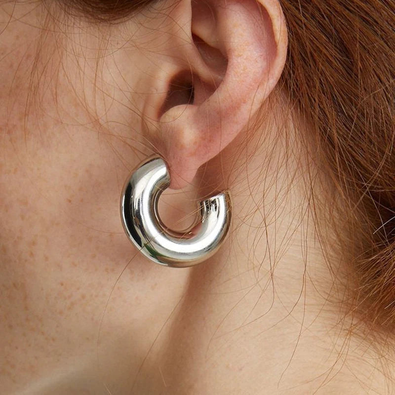 Chunky C Shape Hoop Earring