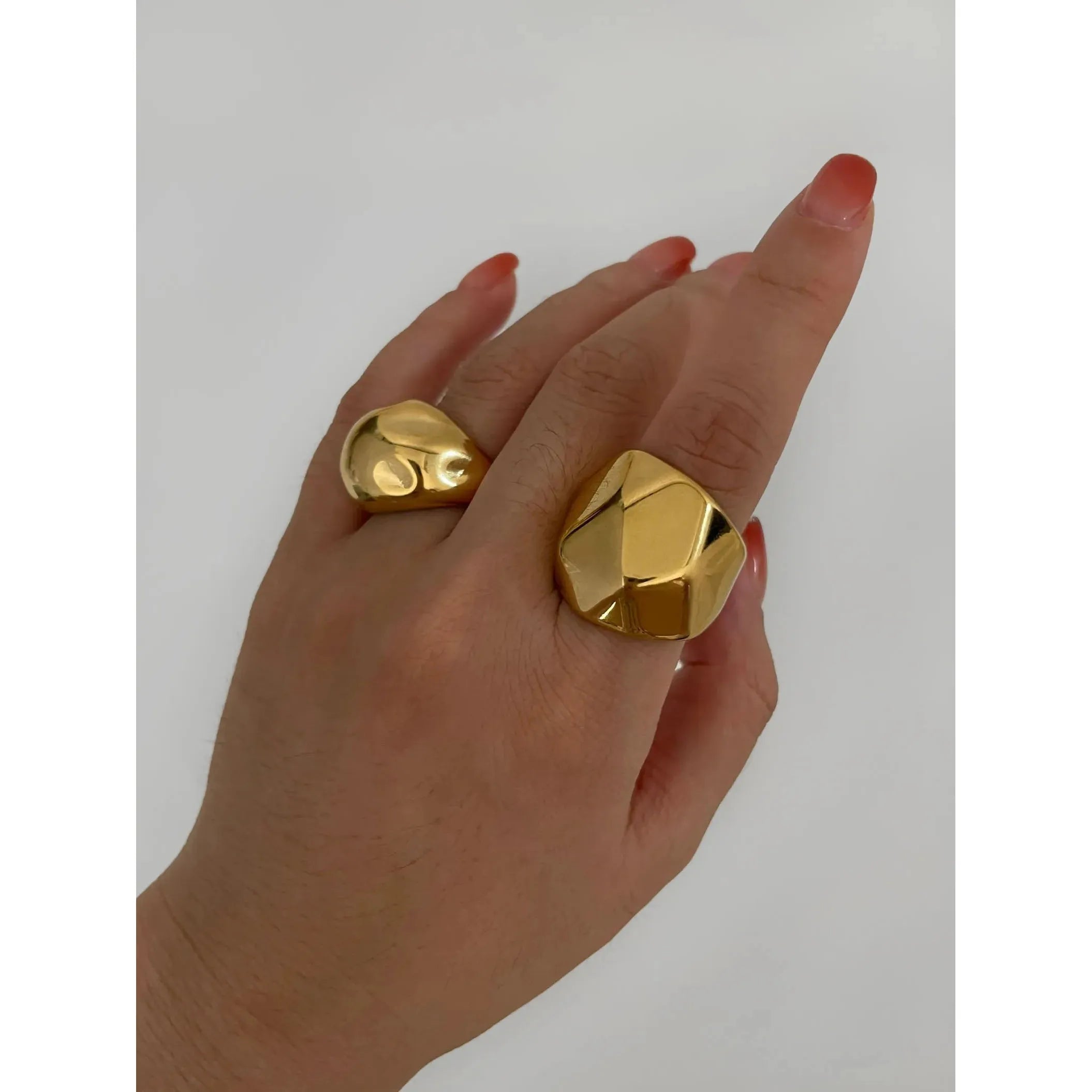 Geometric Sculpted Gold Ring - Modern Statement Jewelry