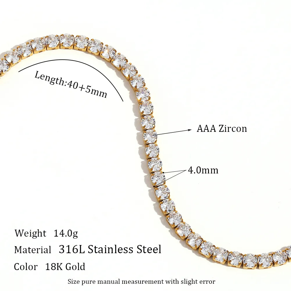 Stone Studded Chain Necklace - RusHush