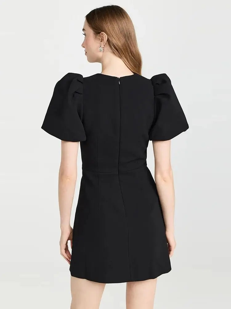 Black Neck Bow Dress