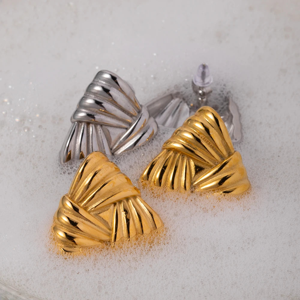 Elegant Gold Shell Statement Earrings for Women - Bold Western Style Jewelry