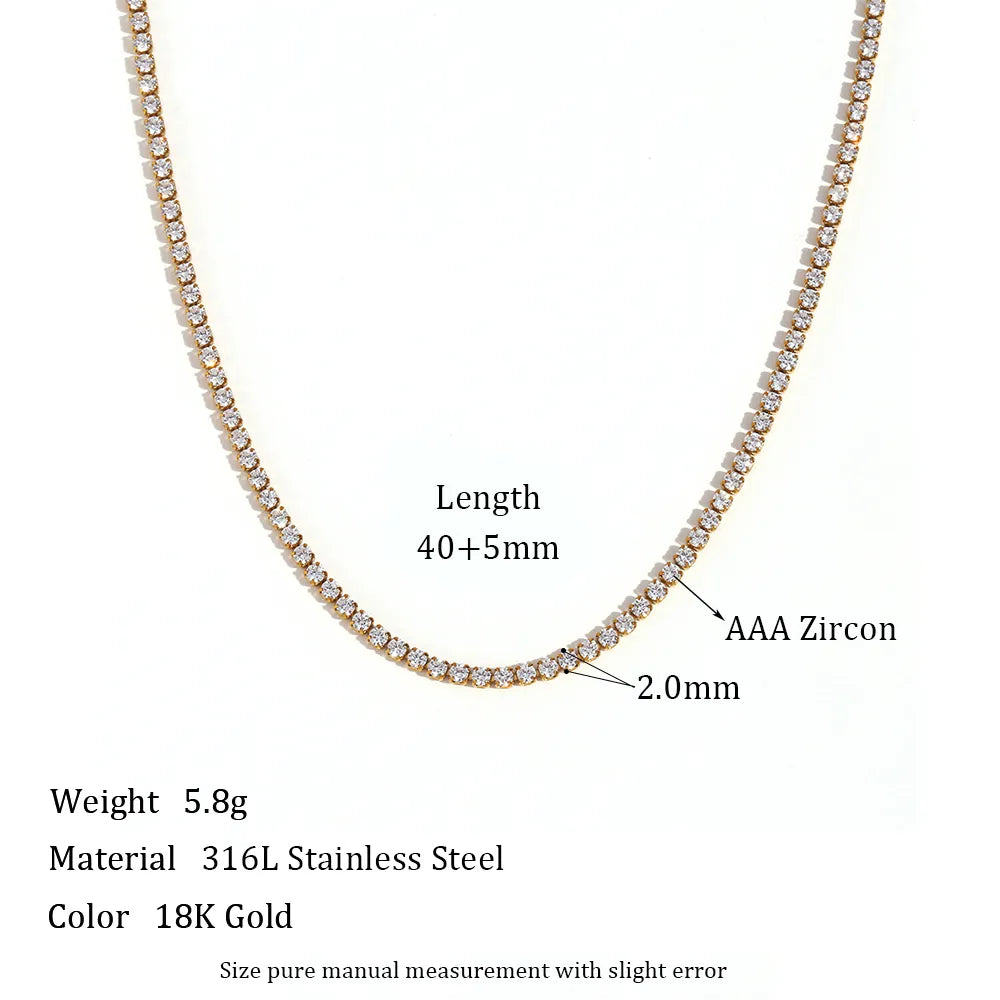 Stone Studded Chain Necklace - RusHush