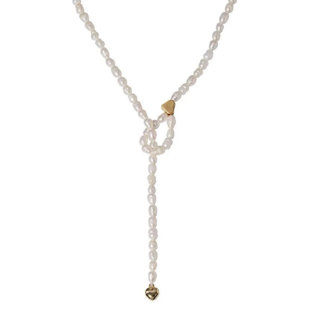 Long Freshwater Pearl Necklace with Rice Shaped Pearls - Elegant & Multi-Wear