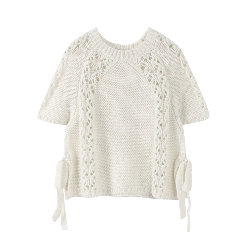 Cable Knit Sweater with Side Tie - Perfect for Western Summer Vibes