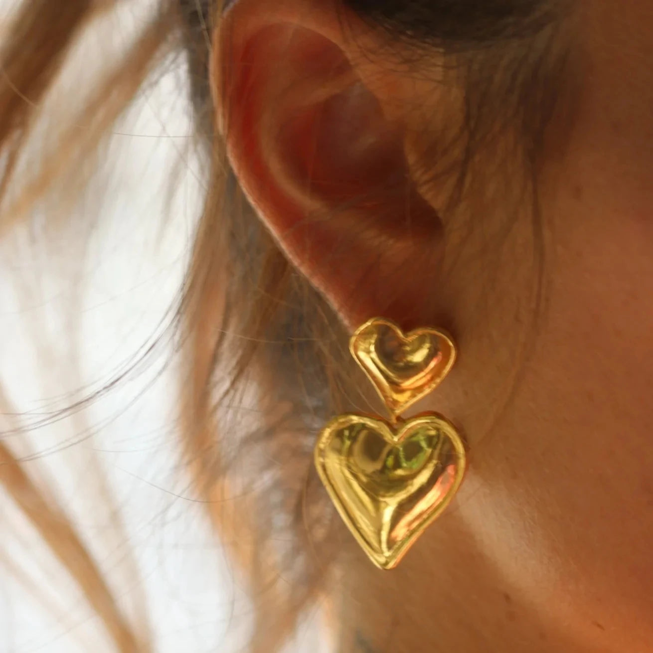 Double Heart Shaped Earrings