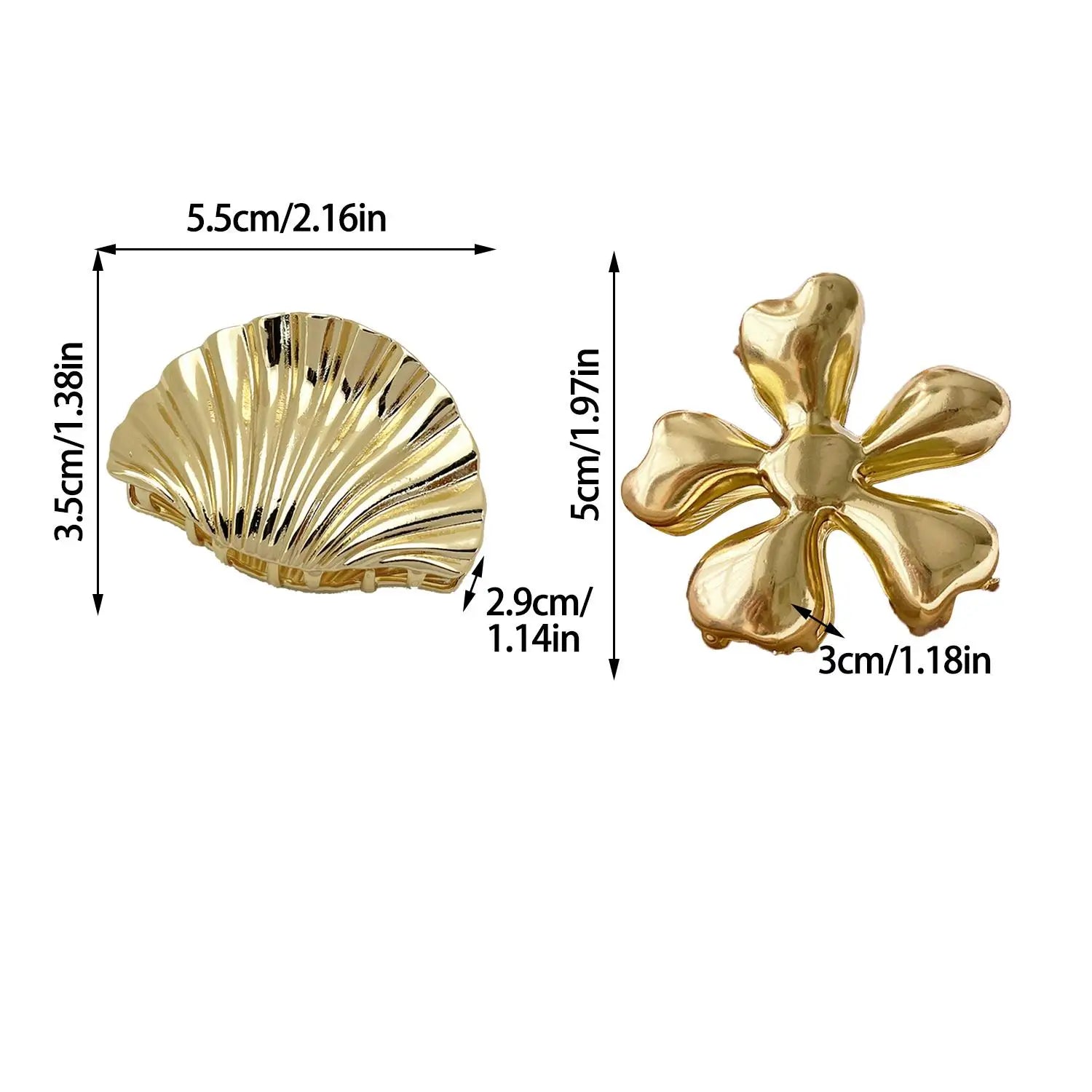 Golden Seashell Hair Claws – Luxe Nautical-Inspired Hair Accessory