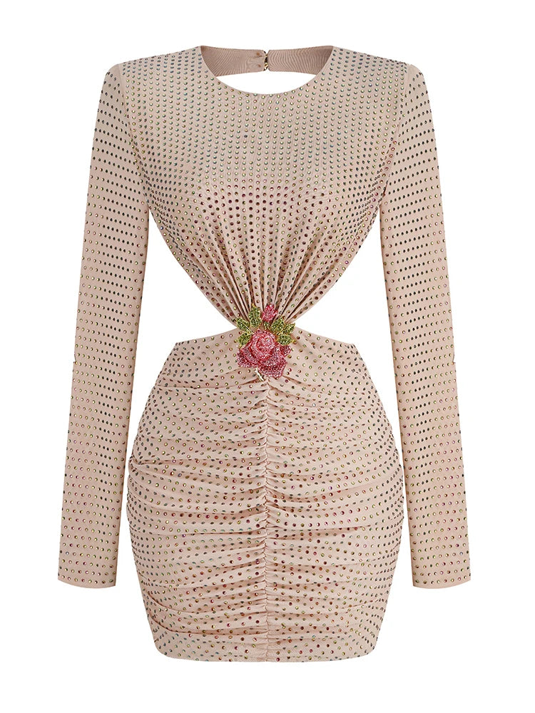 Backless Beading Mini Dress