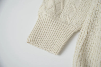 Front Buttons Twist Knit Sweater - RusHush