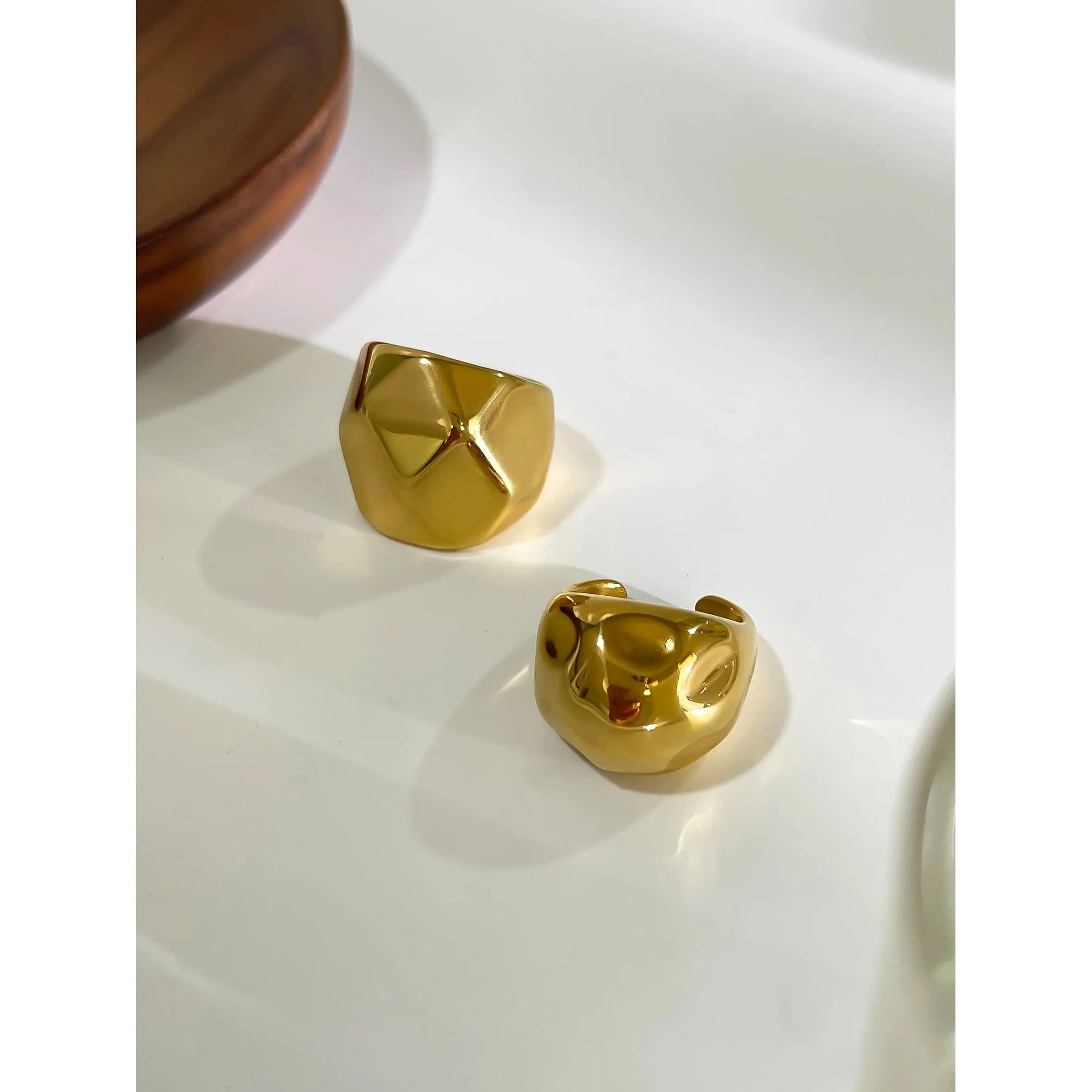 Geometric Sculpted Gold Ring - Modern Statement Jewelry